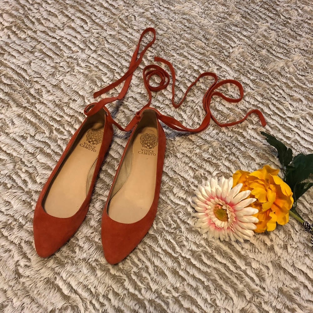 VINCE CAMUTO Bevian Flat Lace Up Ballerina Flats